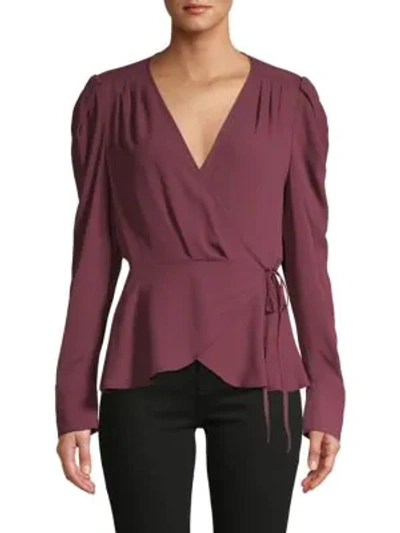 Bcbgmaxazria Self-tie Long Puff-sleeve Top In Sassafras