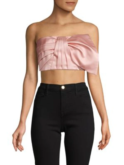 Amur Satin Cropped Top In Peach Pink