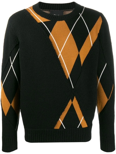 3.1 Phillip Lim Argyle Textured Jumper In Black