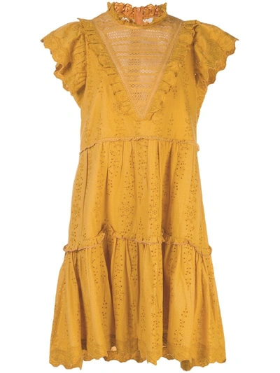 Sea Lea Ruffle Dress In Turmeric In Yellow