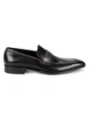 Bruno Magli Cicero Leather Penny Loafers In Black/ Dark Grey Leather