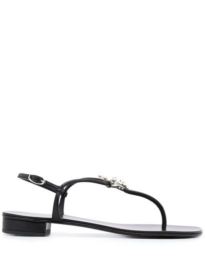 Giuseppe Zanotti Crystal-embellished 25mm Strappy Sandals In Black