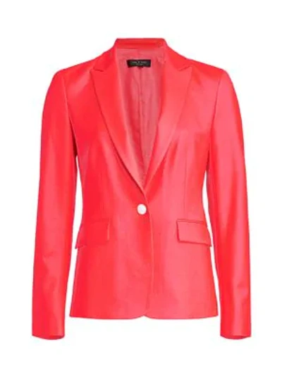 Rag & Bone Lexington Classic Tailor-fit Stretch-wool Twill Blazer In Bright Pink