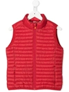 Save The Duck Kids' Padded Zipped Gilet In Red