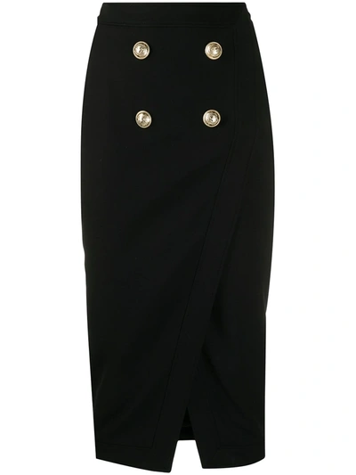 Balmain Decorative Buttons Longuette In Black