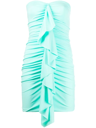 Amen Ruched Mini Dress In Lightblue
