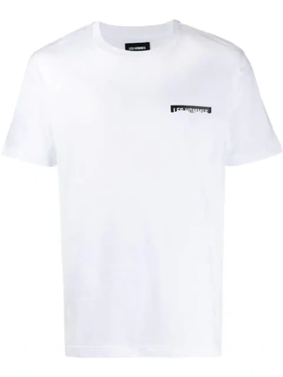Les Hommes Ripped Logo T-shirt In White