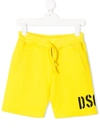 Dsquared2 Kids' Logo-printed Track Shorts In Yellow