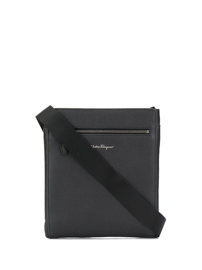 Ferragamo Zip Pocket Messenger Bag In Black