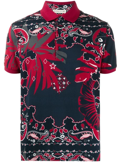 Etro All-over Print Polo Shirt In Blue