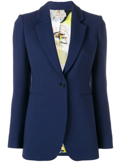 Emilio Pucci Double-breasted Wool-blend Cady Blazer In Blue