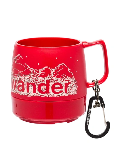 And Wander Dinex Logo-print Mug In Red