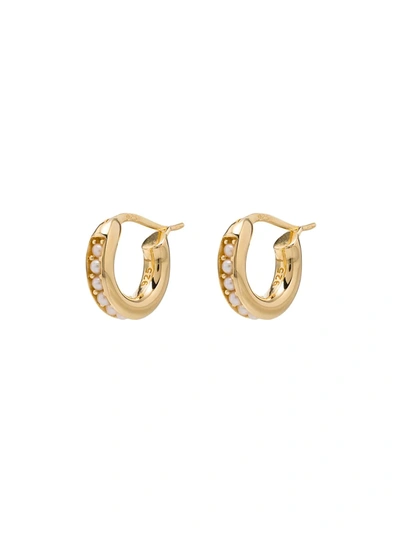 Tom Wood Gold-plated And Sterling Silver Pearl Small Hoop Earrings