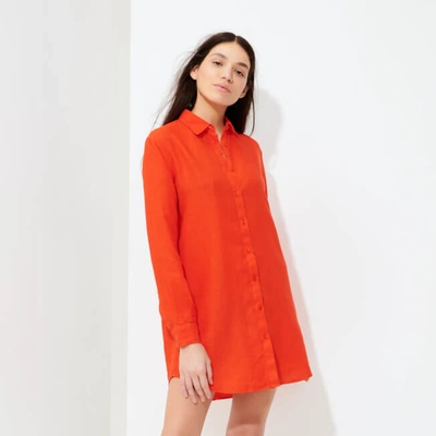 Vilebrequin Shirt Dress In Orange