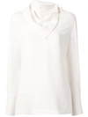 3.1 Phillip Lim Removable Scarf Long-sleeved Blouse In White