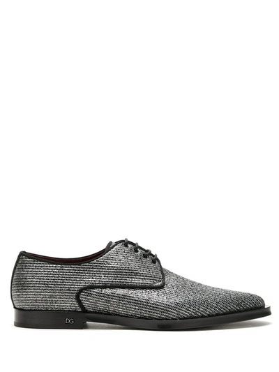 Dolce & Gabbana Millennials Metallic Derby Shoes In Black