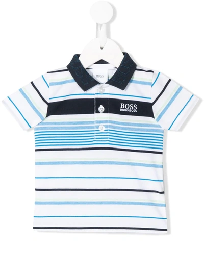 Hugo Boss Babies' Embroidered Logo Polo Shirt In White