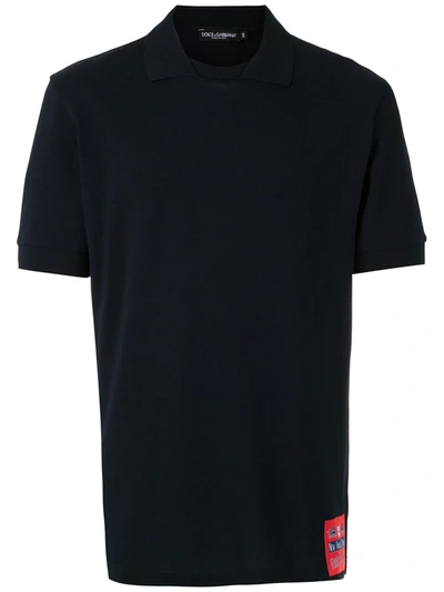 Dolce & Gabbana Collared Slim-fit T-shirt In Blue