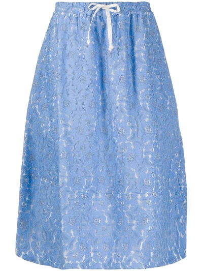 Société Anonyme Floral Lace Embroidered Skirt In Blue