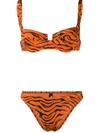 Reina Olga Brigitte Tiger Print Bikini Set In Orange