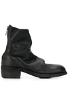 Guidi Cracked-effect Ankle Boots In Black