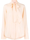 Chloé Pussy Bow Detail Tied Waist Blouse In Pink