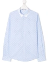 Hugo Boss Teen Logo Print Shirt In Blue