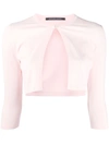 Antonino Valenti Cropped Fine Gauge Cardigan In Pink