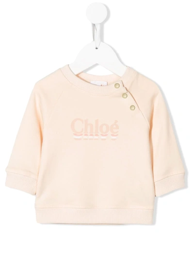 Chloé Girls' Logo Graphic Sweatshirt - Baby In Neutrals
