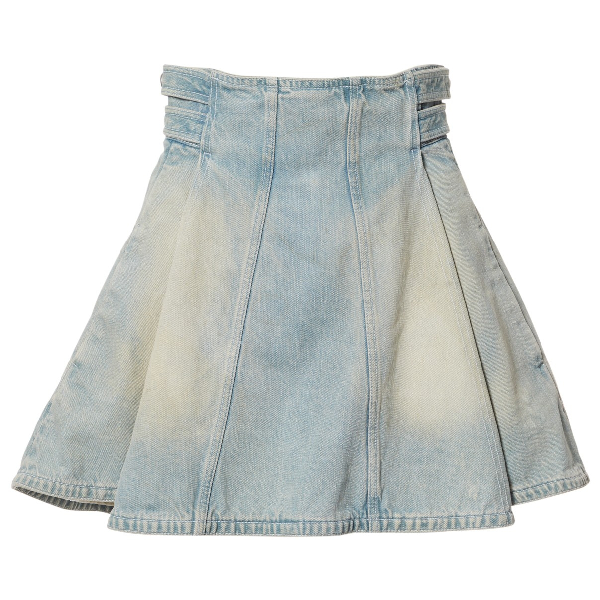 Pre-owned Balmain Blue Denim - Jeans Skirt | ModeSens