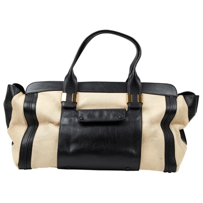 Pre-owned Chloé Alice Leather Handbag In Ecru