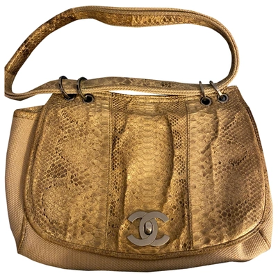 Pre-owned Chanel Beige Python Handbag