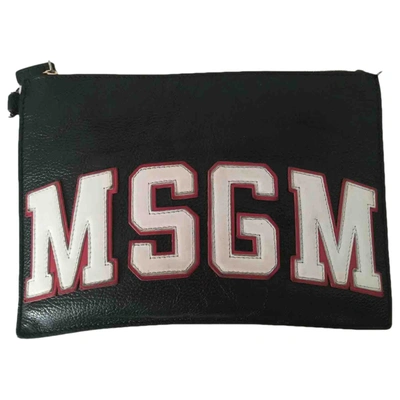 Pre-owned Msgm Black Leather Clutch Bag