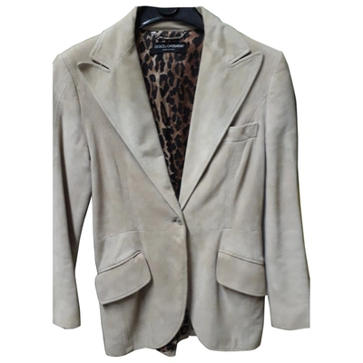 Pre-owned Dolce & Gabbana Suit Jacket In Camel