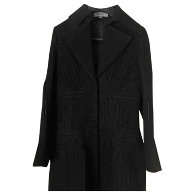 Pre-owned Hoss Intropia Wool Coat In Black
