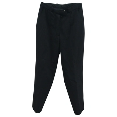 Pre-owned Alberto Biani Wool Trousers In Anthracite