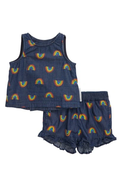 Stella Mccartney Baby Girl's Rainbow Chambray Tank & Short Set In Blue