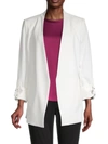 Dkny Womens Crepe Long Sleeves Open-front Blazer In Ivory