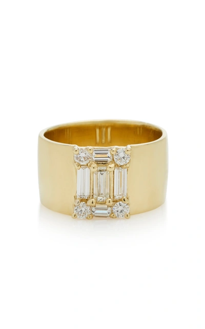 Mindi Mond Clarity Yellow-gold And Diamond Cigar Band Ring