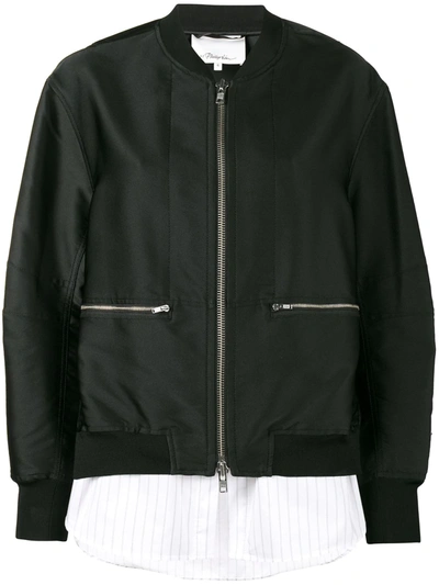 3.1 Phillip Lim / フィリップ リム Layered Look Bomber Jacket In Black