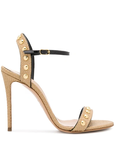 Casadei Zahira Studded Sandals In Neutrals