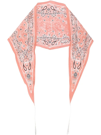 Acne Studios Paisley-print Diamond-shaped Bandana In Pink