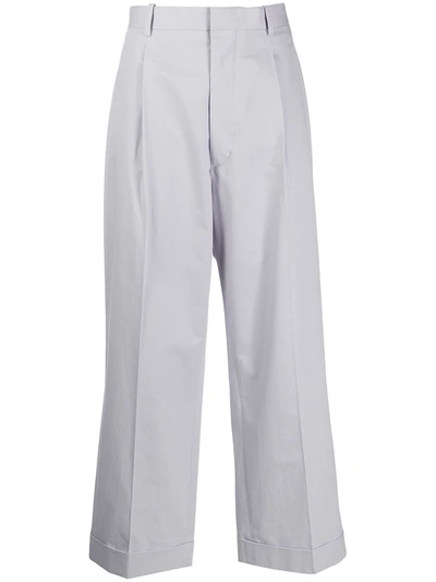 Maison Margiela Cropped Wide-leg Trousers In Blue