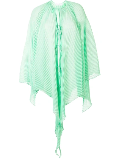 Jw Anderson Lightweight Pleated Draped Top In Green