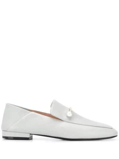 Coliac Pearl Bar Loafers In Dove