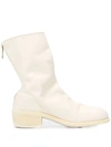 Guidi Cracked-effect Mid-calf Boots In White