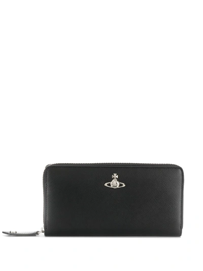 Vivienne Westwood Orb Logo Plaque Purse In Black