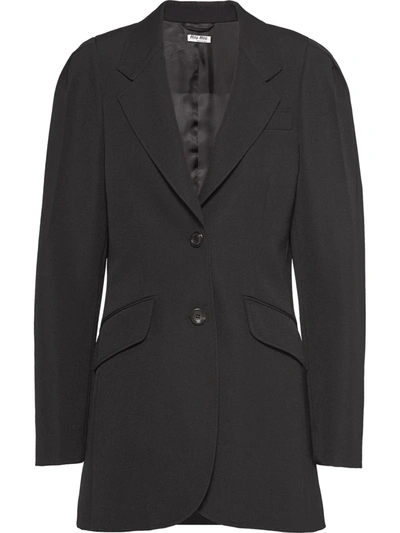 Miu Miu Oversized Single-breasted Jacket In Black