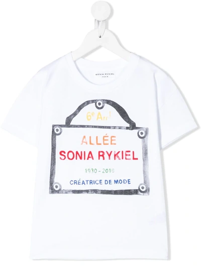 Sonia Rykiel Enfant Kids' Logo Print Short-sleeve T-shirt In White