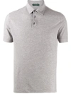 Zanone Brushed Jersey Polo Shirt In Grey